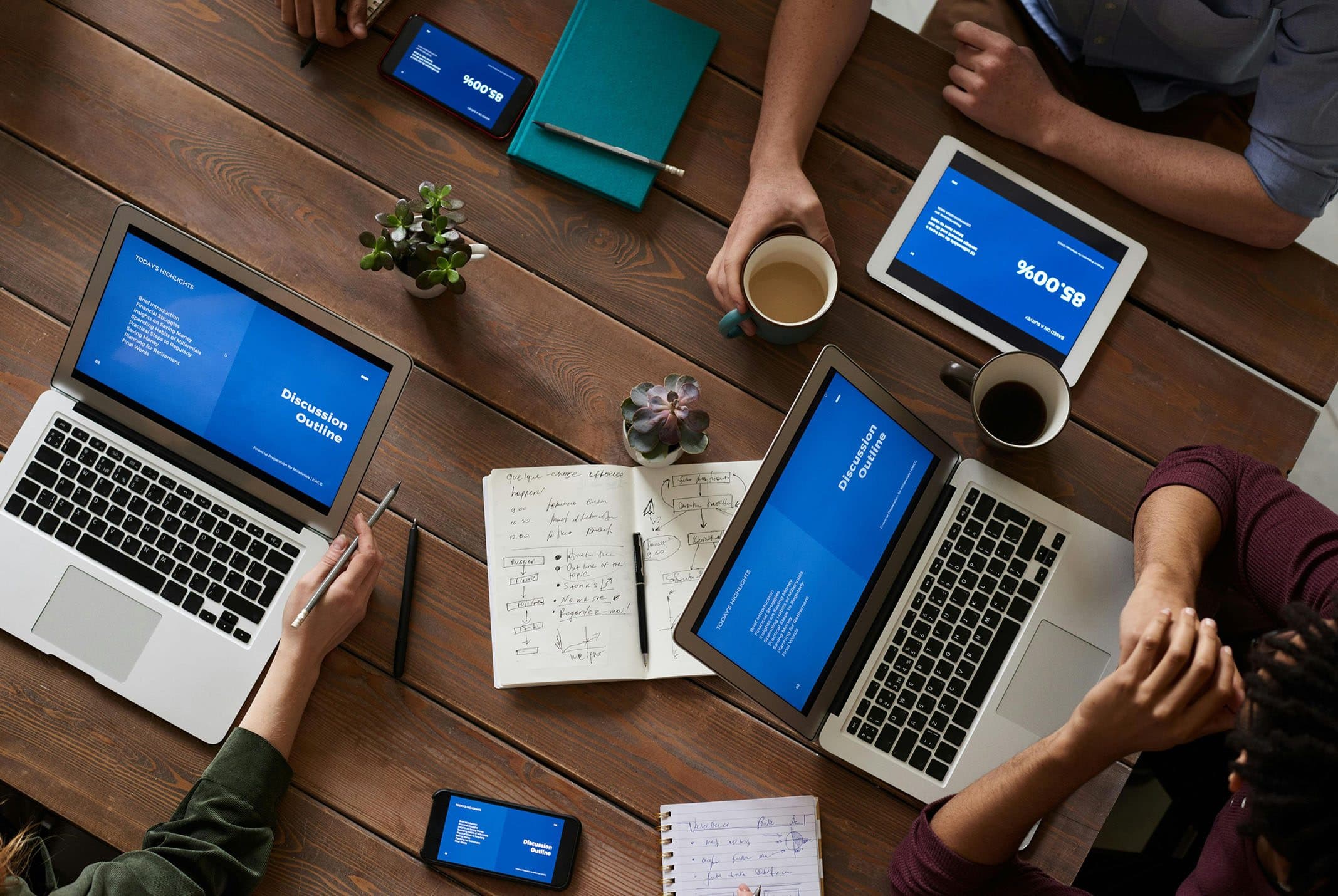 Samenwerken Themapagina Foto met Laptops